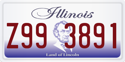 IL license plate Z993891