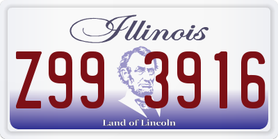 IL license plate Z993916