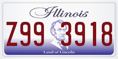 IL license plate Z993918