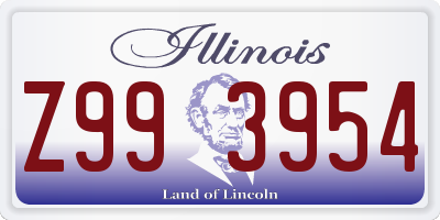 IL license plate Z993954