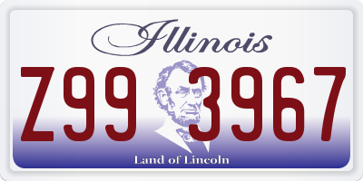 IL license plate Z993967