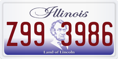 IL license plate Z993986