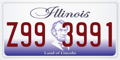 IL license plate Z993991