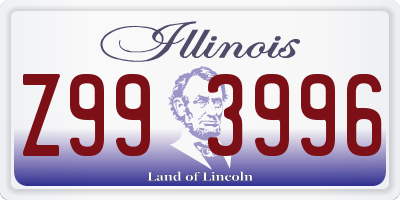 IL license plate Z993996