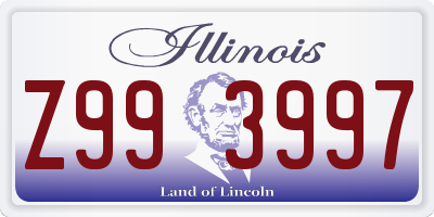 IL license plate Z993997