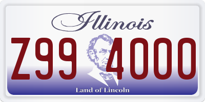 IL license plate Z994000