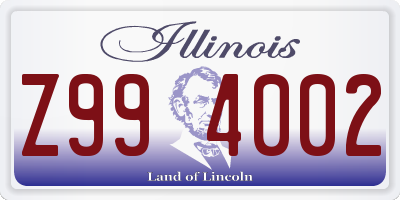 IL license plate Z994002