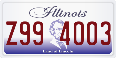 IL license plate Z994003