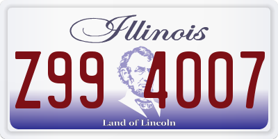 IL license plate Z994007