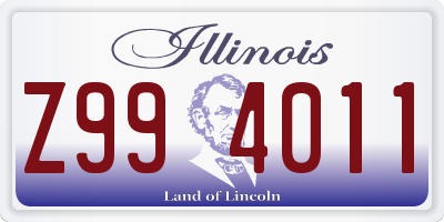 IL license plate Z994011