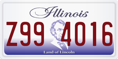 IL license plate Z994016