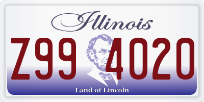 IL license plate Z994020