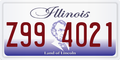 IL license plate Z994021