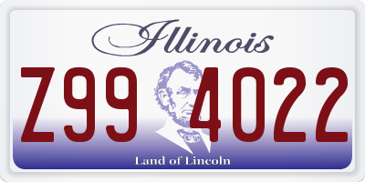 IL license plate Z994022