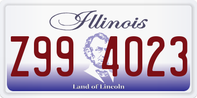 IL license plate Z994023