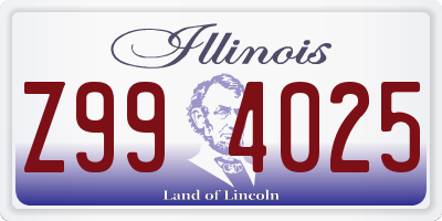 IL license plate Z994025