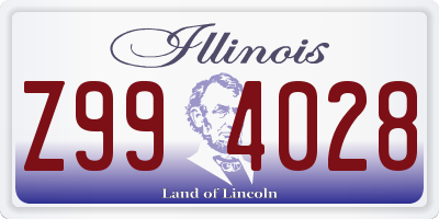 IL license plate Z994028