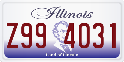 IL license plate Z994031