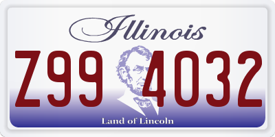 IL license plate Z994032