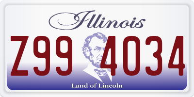 IL license plate Z994034