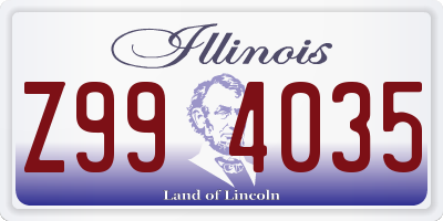 IL license plate Z994035