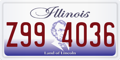 IL license plate Z994036