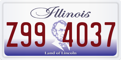 IL license plate Z994037