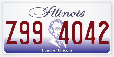 IL license plate Z994042