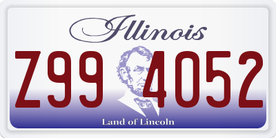 IL license plate Z994052