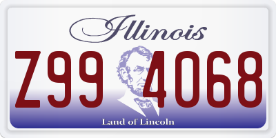 IL license plate Z994068