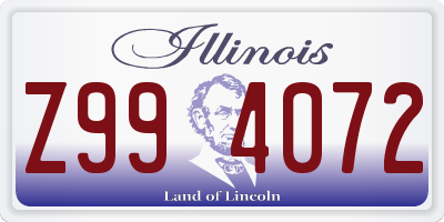 IL license plate Z994072