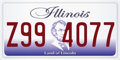 IL license plate Z994077