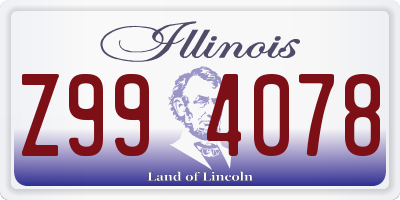 IL license plate Z994078