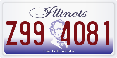 IL license plate Z994081