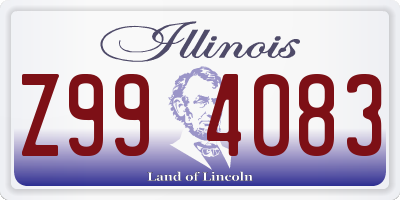 IL license plate Z994083