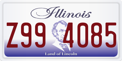 IL license plate Z994085