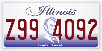 IL license plate Z994092