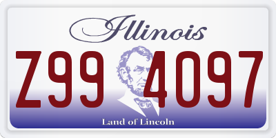 IL license plate Z994097