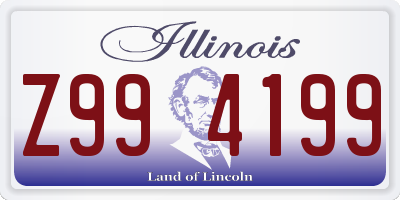 IL license plate Z994199