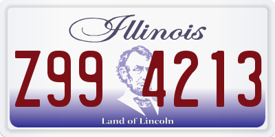 IL license plate Z994213