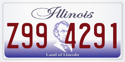 IL license plate Z994291