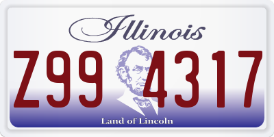 IL license plate Z994317