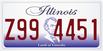 IL license plate Z994451