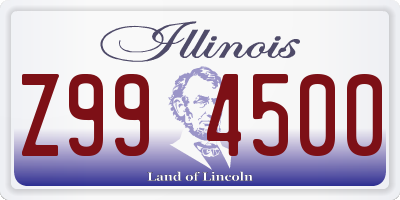 IL license plate Z994500