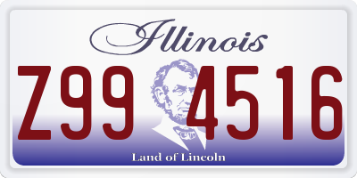 IL license plate Z994516