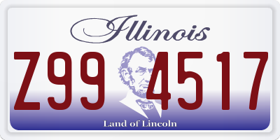 IL license plate Z994517