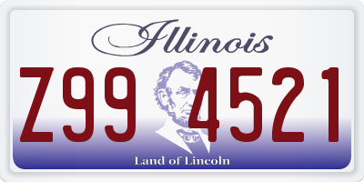 IL license plate Z994521