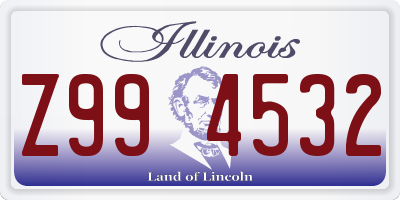IL license plate Z994532