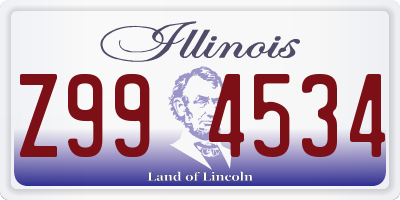 IL license plate Z994534