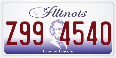 IL license plate Z994540